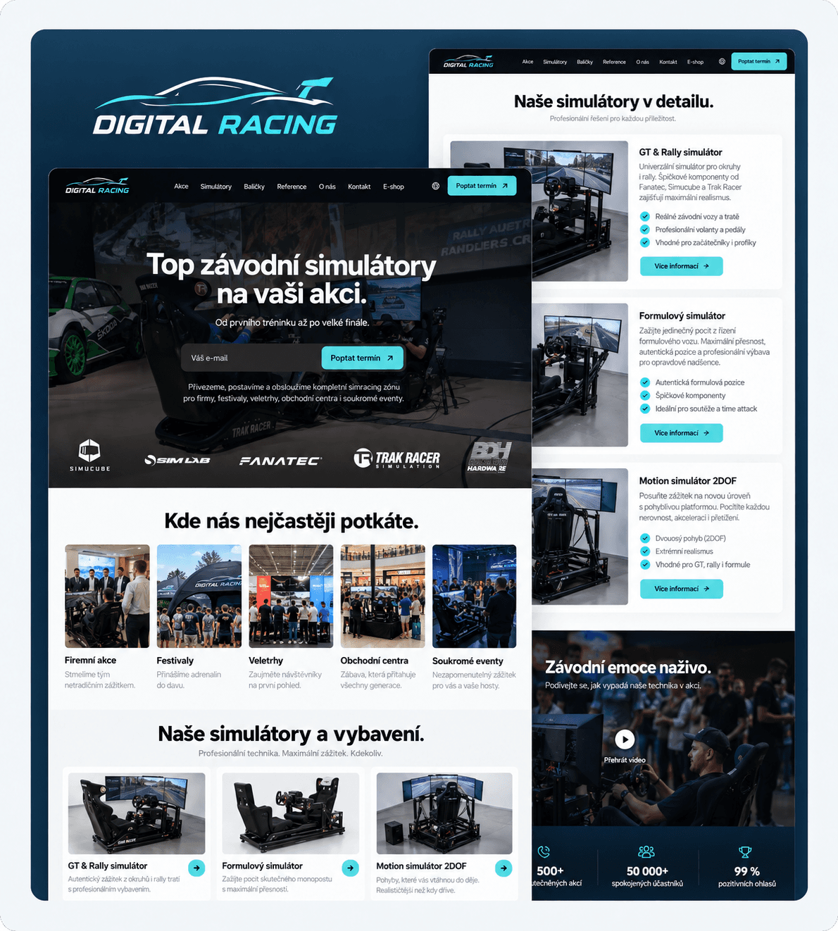 Digital Racing – web závodních simulátorů a eventů